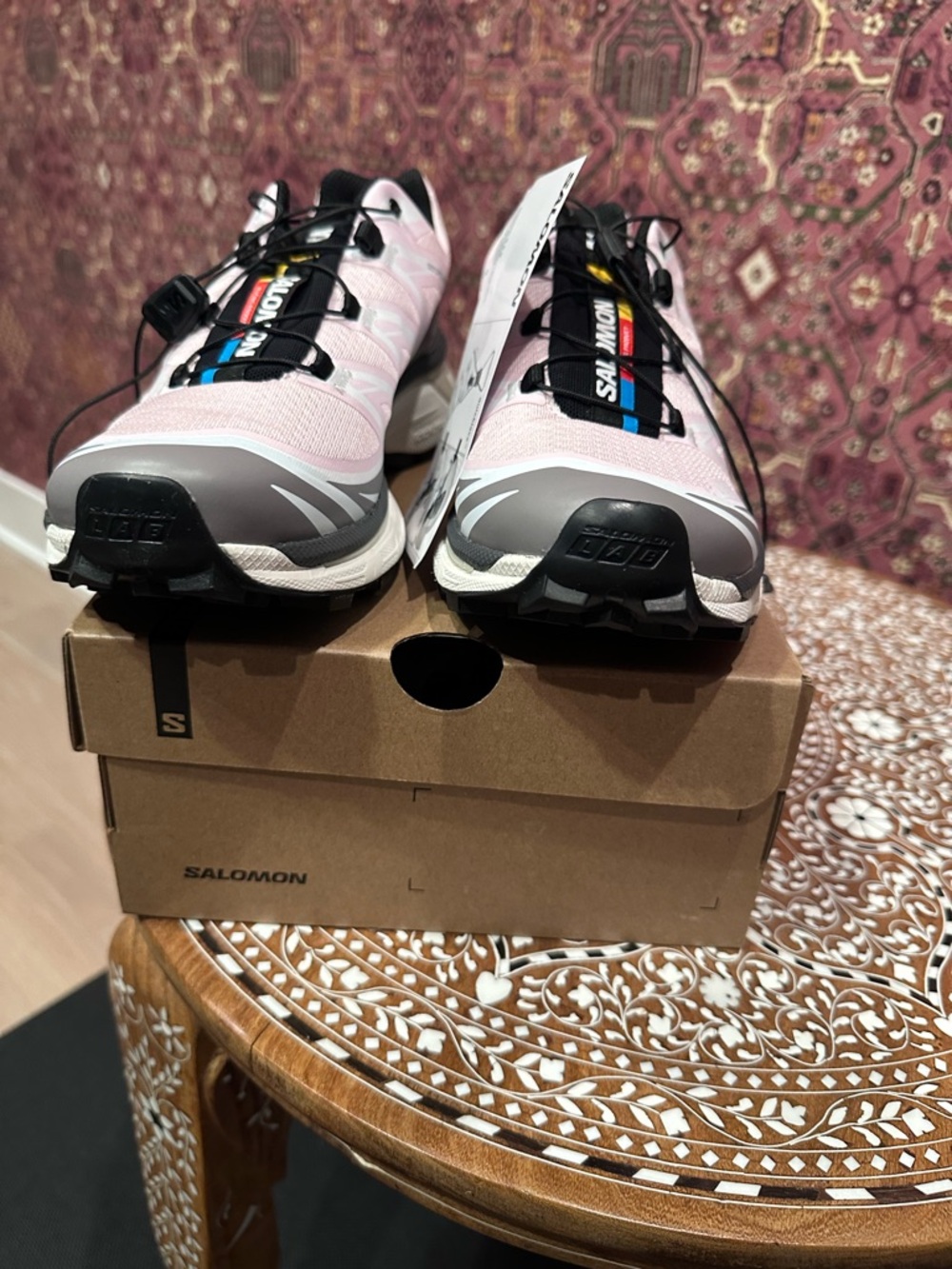 NEW! Salomon XT-6 - Cloudburst / Icy Pink / Tapioca - US 6M/7W Sneaker - Picture 10 of 11